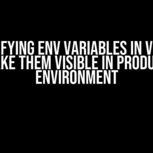 Demystifying Env Variables in Vite: How to Make Them Visible in Production Environment